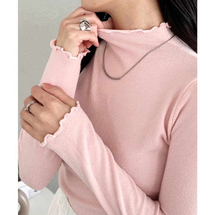 ピンク | メロウフリル長袖トップス | Outfitter lab