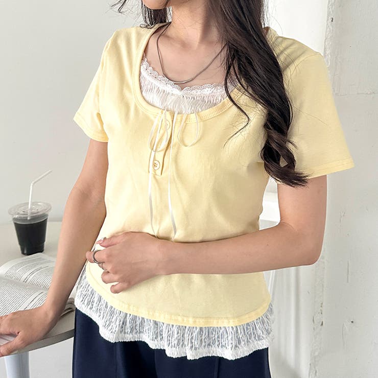 レイヤード風レースリボントップス | Outfitter lab | 詳細画像7 