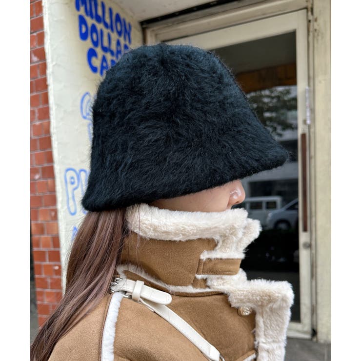 ブラック | シャギーファーバケットハット | Outfitter lab
