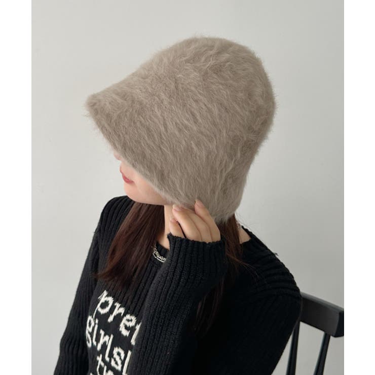 グレイッシュベージュ | シャギーファーバケットハット | Outfitter lab