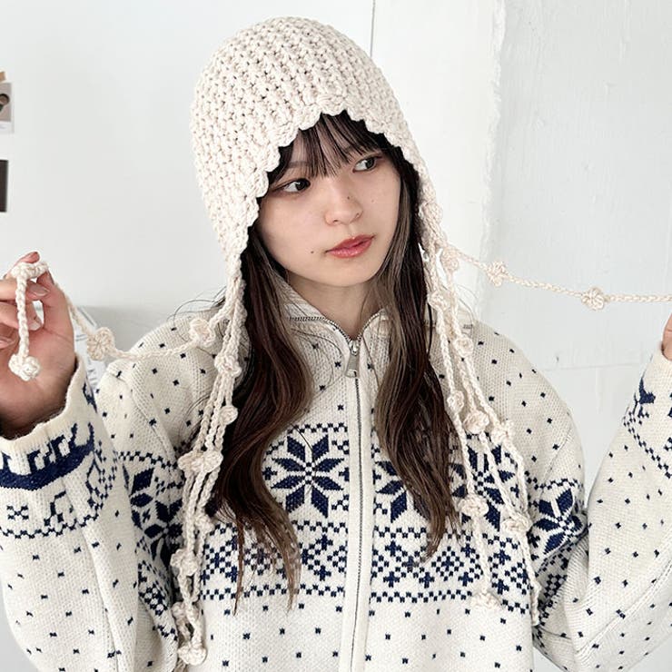 ポンポン付きフードニットキャップ | Outfitter lab | 詳細画像6 