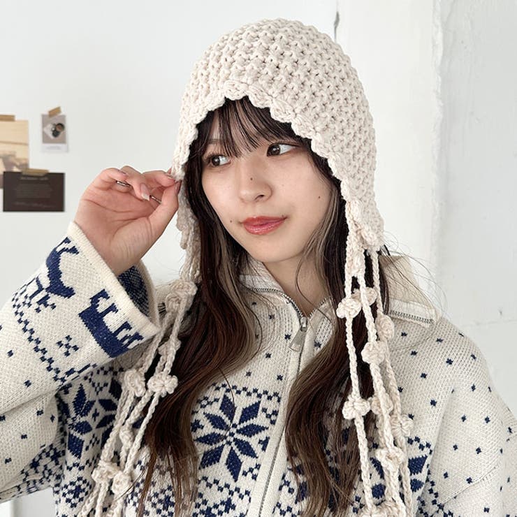 ポンポン付きフードニットキャップ | Outfitter lab | 詳細画像9 