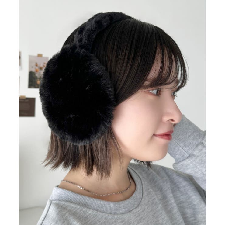 ブラック | フェイクファーイヤーマフ | Outfitter lab