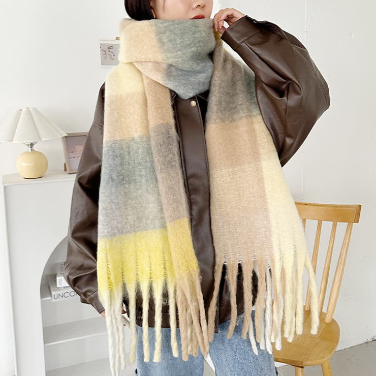 マルチチェックボリュームフリンジマフラー | Outfitter lab | 詳細画像11 