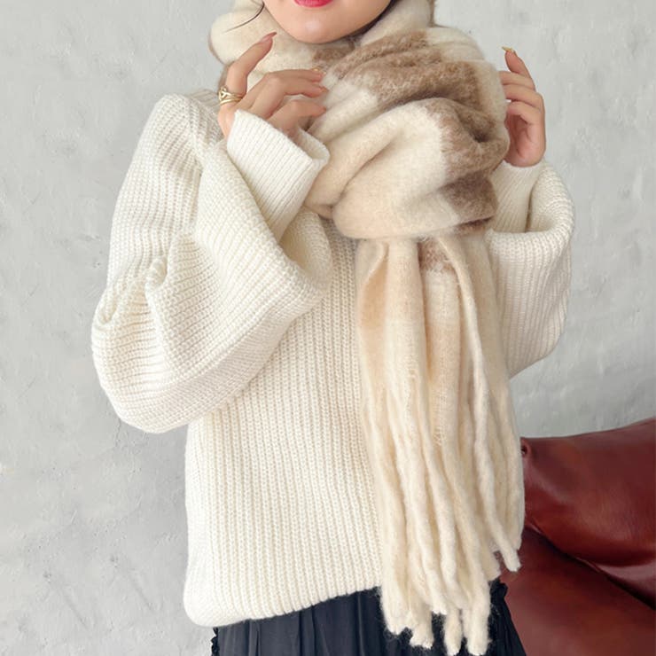 マルチチェックボリュームフリンジマフラー | Outfitter lab | 詳細画像17 