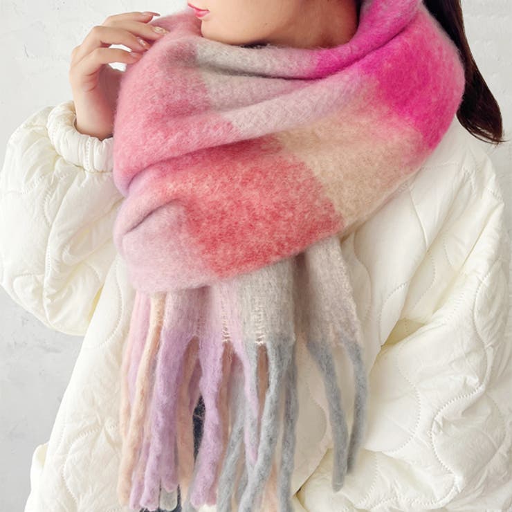 マルチチェックボリュームフリンジマフラー | Outfitter lab | 詳細画像30 