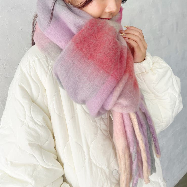 マルチチェックボリュームフリンジマフラー | Outfitter lab | 詳細画像31 