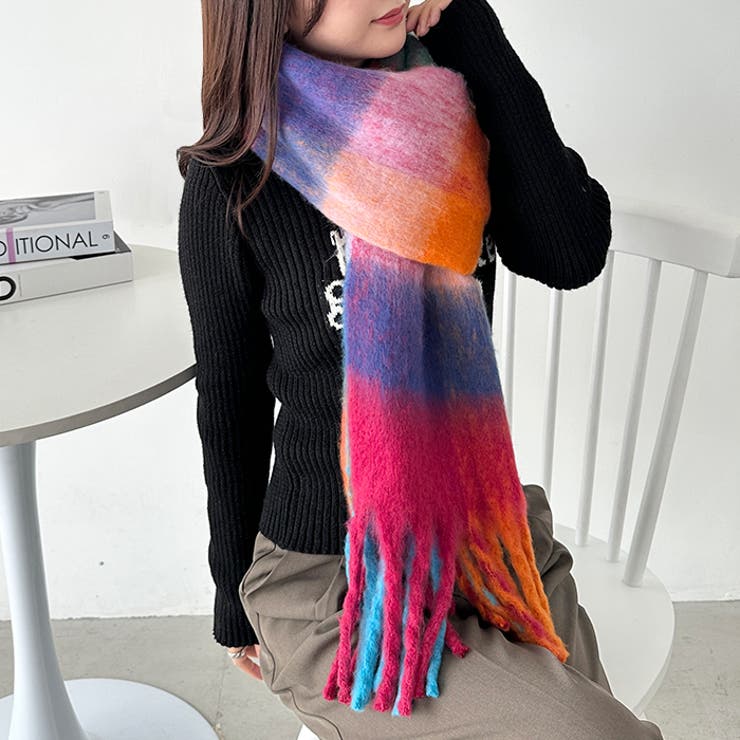 マルチチェックボリュームフリンジマフラー | Outfitter lab | 詳細画像41 