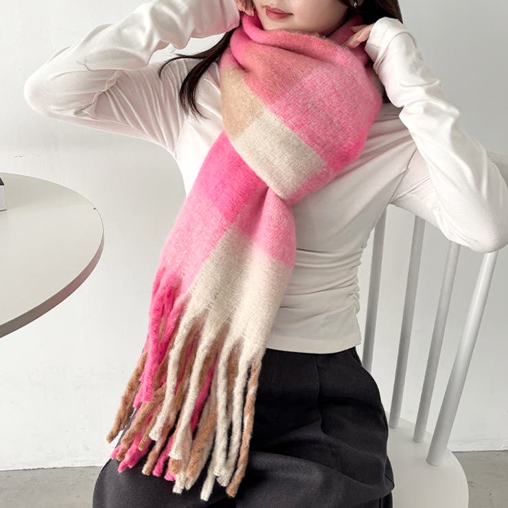 マルチチェックボリュームフリンジマフラー | Outfitter lab | 詳細画像50 