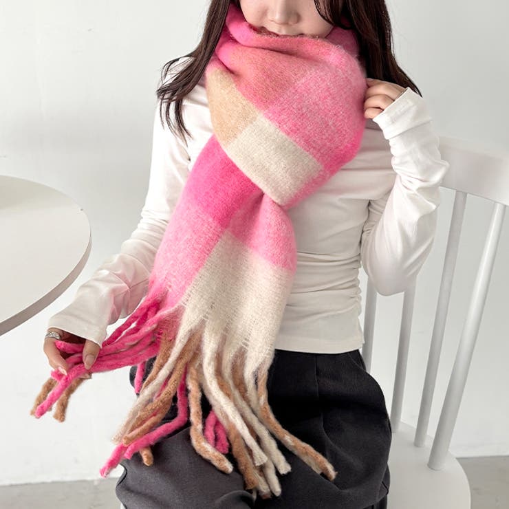 マルチチェックボリュームフリンジマフラー | Outfitter lab | 詳細画像51 