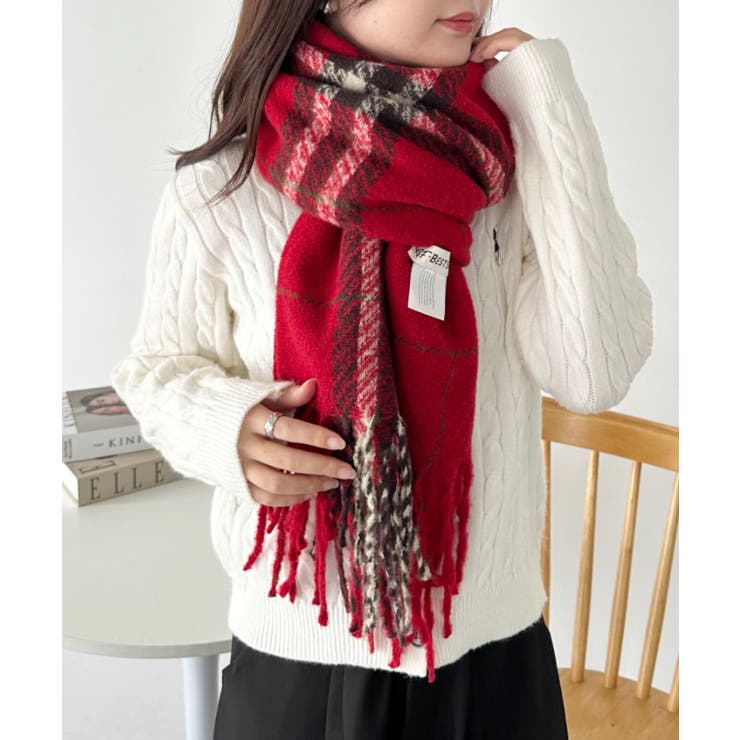 レッド | シンプルタータンチェックマフラー | Outfitter lab