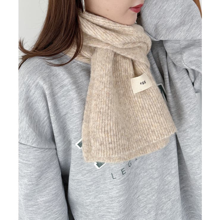 アイボリー | メランジニットショートマフラー | Outfitter lab