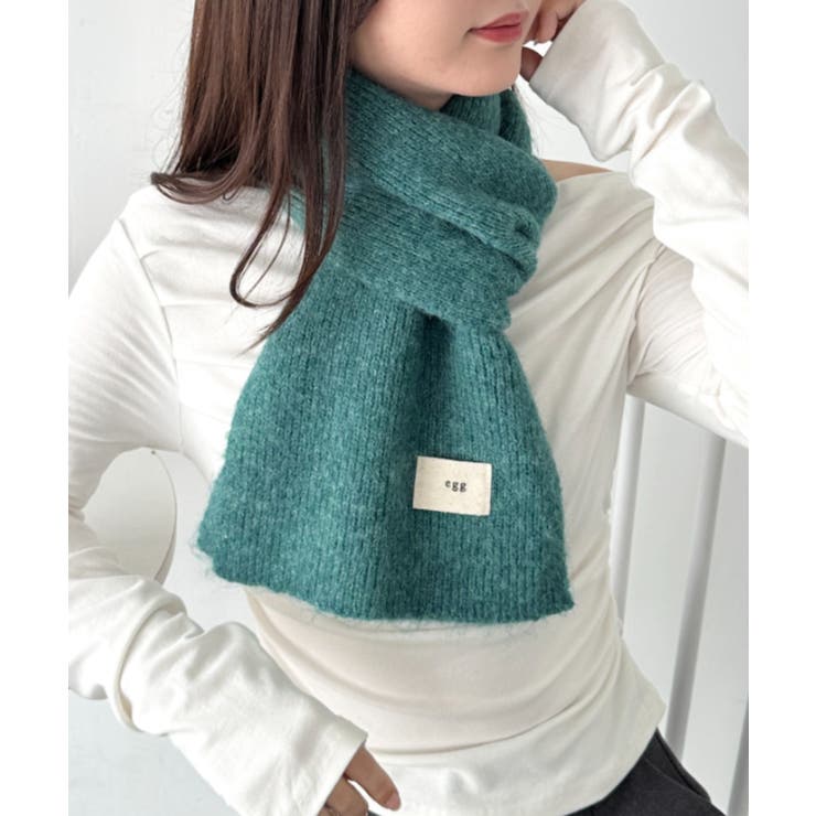 ライトブルー | メランジニットショートマフラー | Outfitter lab