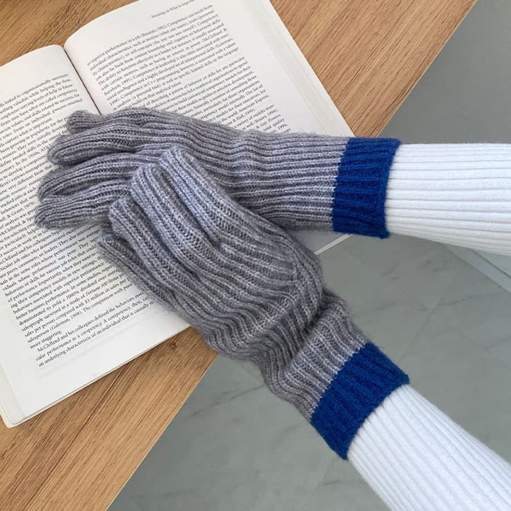 【スマホ対応】リブニットホールタッチバイカラーグローブ手袋 | Outfitter lab | 詳細画像13 