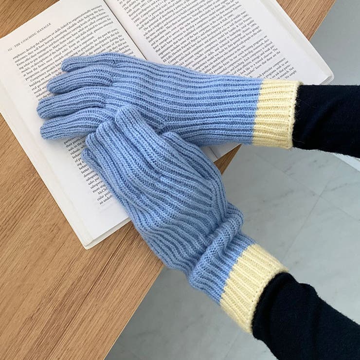 【スマホ対応】リブニットホールタッチバイカラーグローブ手袋 | Outfitter lab | 詳細画像20 