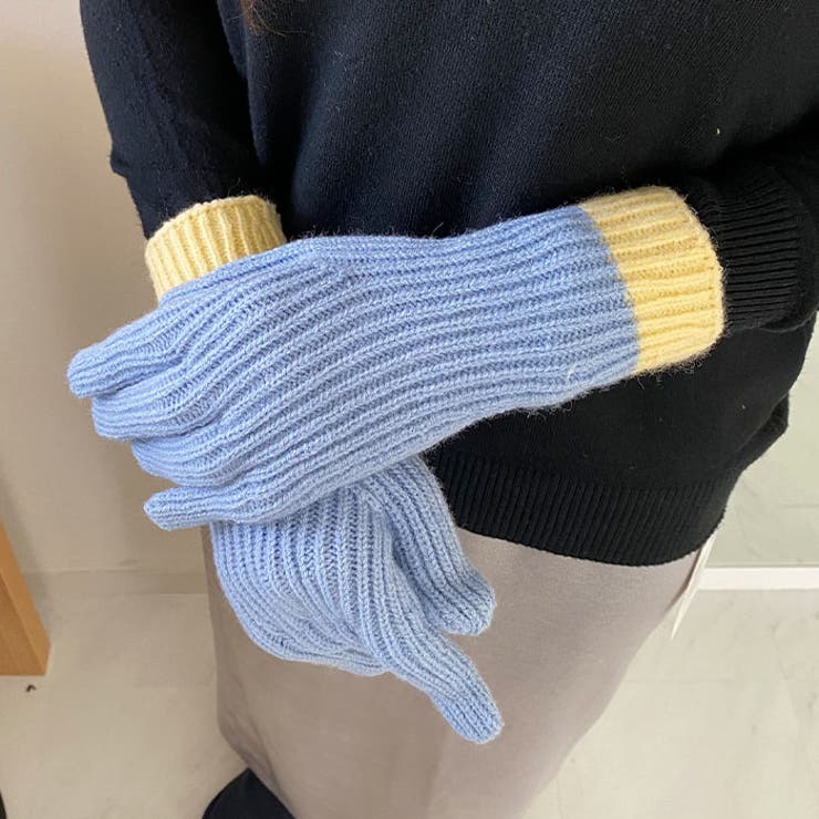 【スマホ対応】リブニットホールタッチバイカラーグローブ手袋 | Outfitter lab | 詳細画像21 