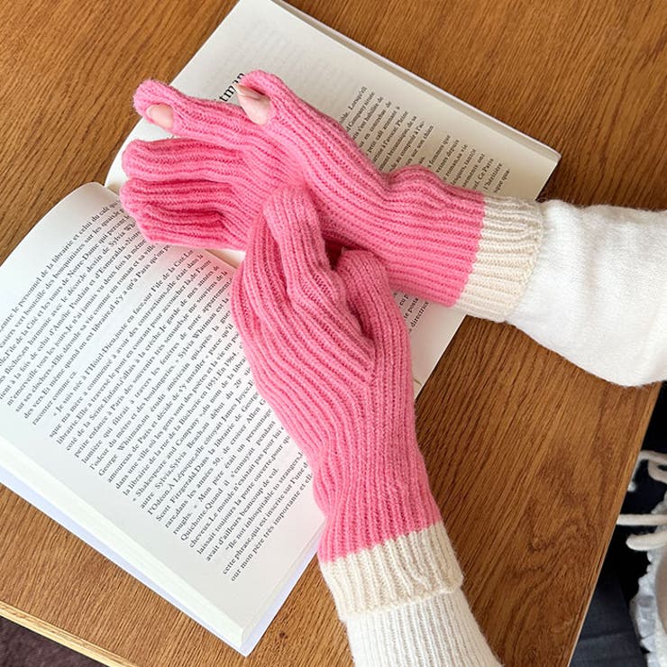 【スマホ対応】リブニットホールタッチバイカラーグローブ手袋 | Outfitter lab | 詳細画像30 