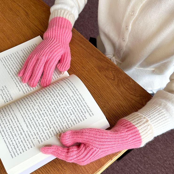 【スマホ対応】リブニットホールタッチバイカラーグローブ手袋 | Outfitter lab | 詳細画像31 