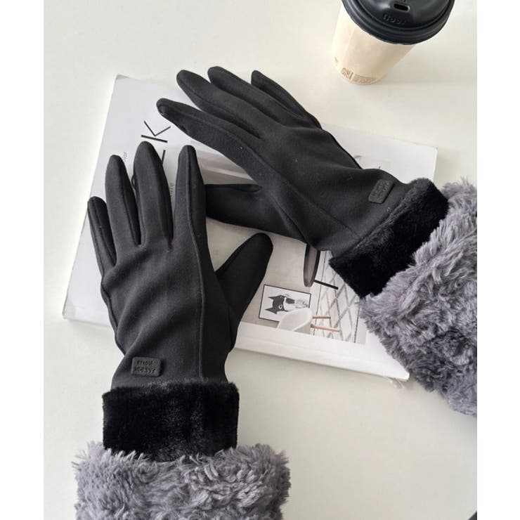 ブラック | 【スマホ対応】ファー手袋 | Outfitter lab