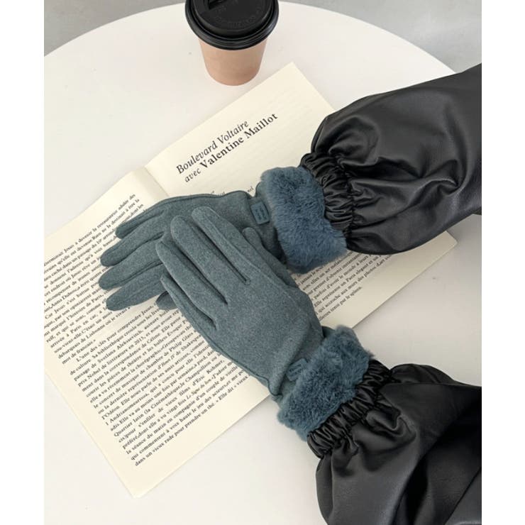 ブルー | 【スマホ対応】ファー手袋 | Outfitter lab