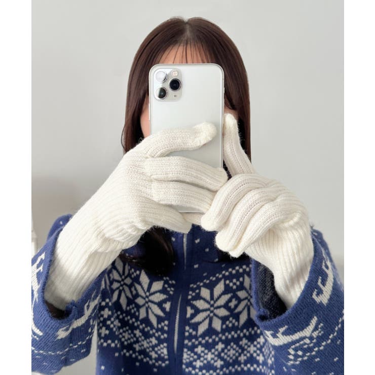 ホワイト | 【10色展開】ユニセックススマホ対応ニット手袋 | Outfitter lab