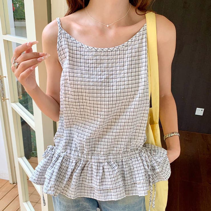 フリルヘムチェックキャミソール | Outfitter lab | 詳細画像11 