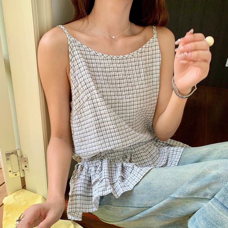 フリルヘムチェックキャミソール | Outfitter lab | 詳細画像13 