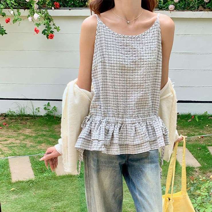 フリルヘムチェックキャミソール | Outfitter lab | 詳細画像15 