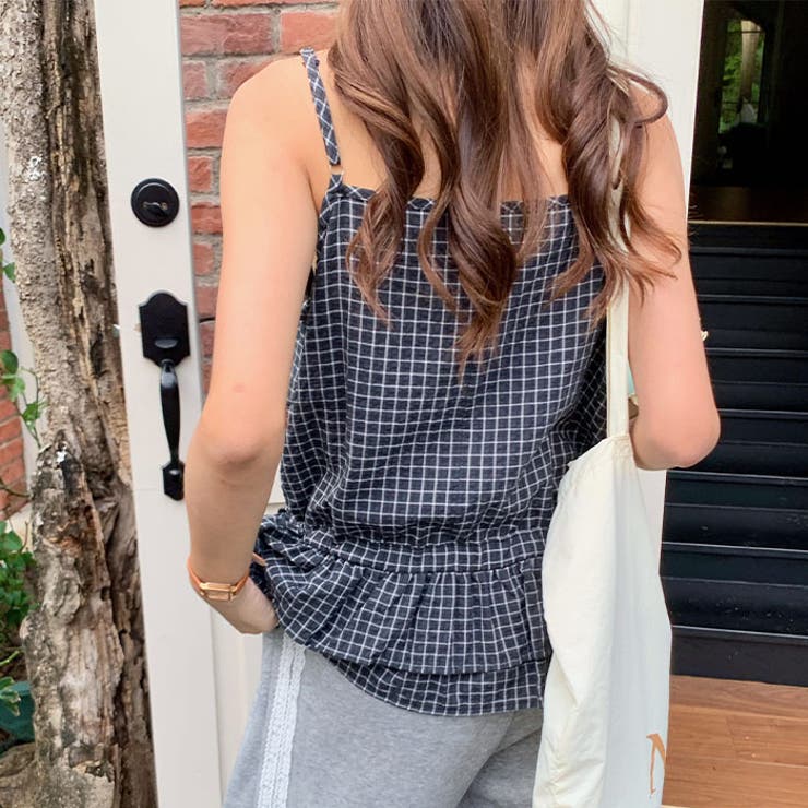 フリルヘムチェックキャミソール | Outfitter lab | 詳細画像7 