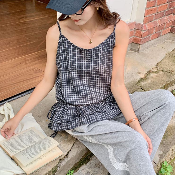 フリルヘムチェックキャミソール | Outfitter lab | 詳細画像8 