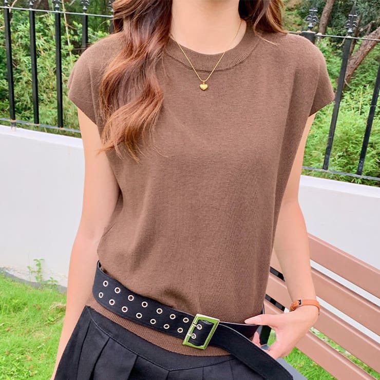 クルーネックフレンチスリーブ半袖ニット | Outfitter lab | 詳細画像17 