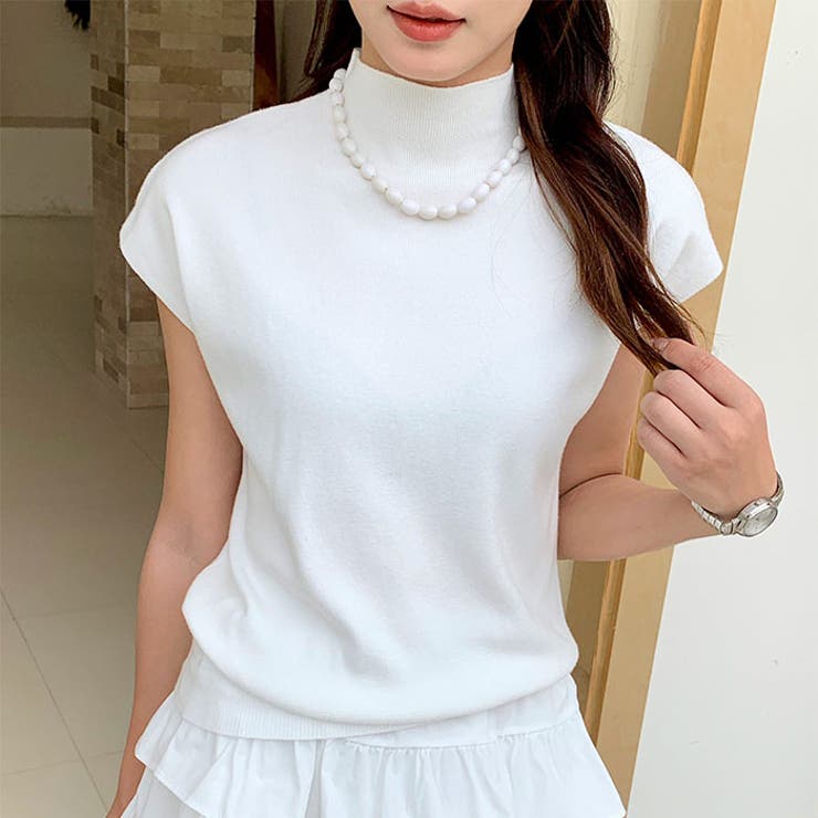 ハイネックフレンチスリーブ半袖ニット | Outfitter lab | 詳細画像10 