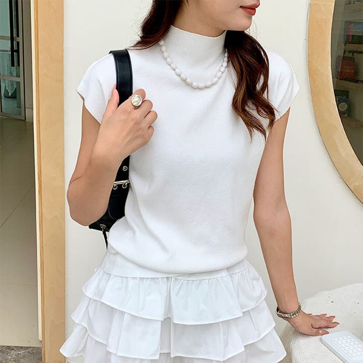 ハイネックフレンチスリーブ半袖ニット | Outfitter lab | 詳細画像11 