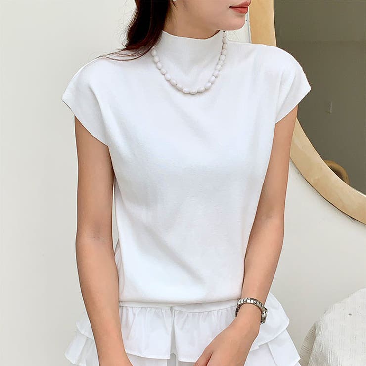 ハイネックフレンチスリーブ半袖ニット | Outfitter lab | 詳細画像12 