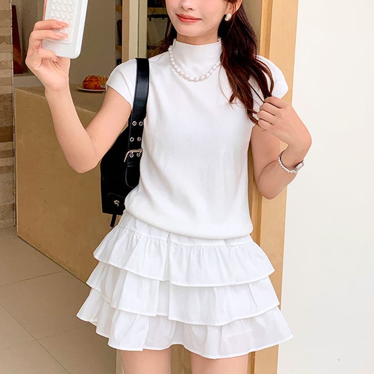 ハイネックフレンチスリーブ半袖ニット | Outfitter lab | 詳細画像13 