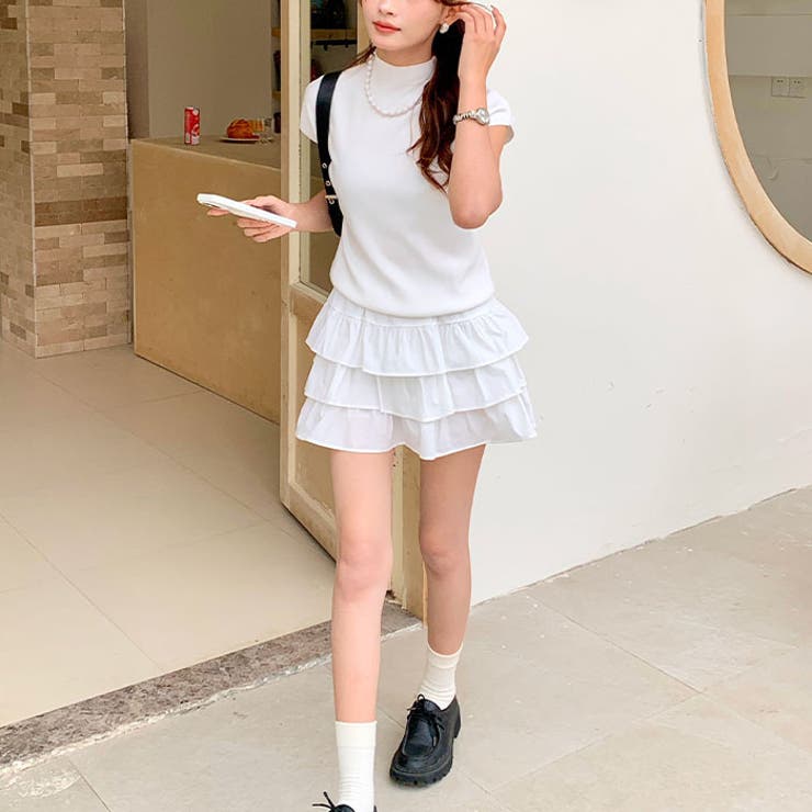 ハイネックフレンチスリーブ半袖ニット | Outfitter lab | 詳細画像14 