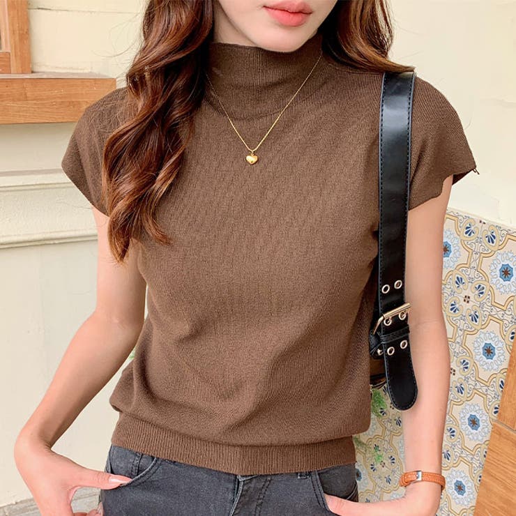 ハイネックフレンチスリーブ半袖ニット | Outfitter lab | 詳細画像17 