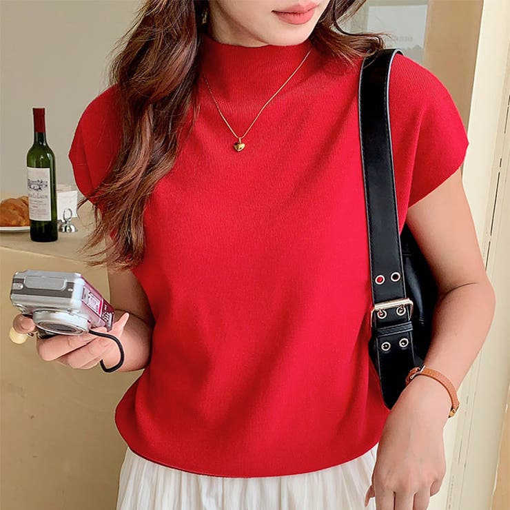 ハイネックフレンチスリーブ半袖ニット | Outfitter lab | 詳細画像26 