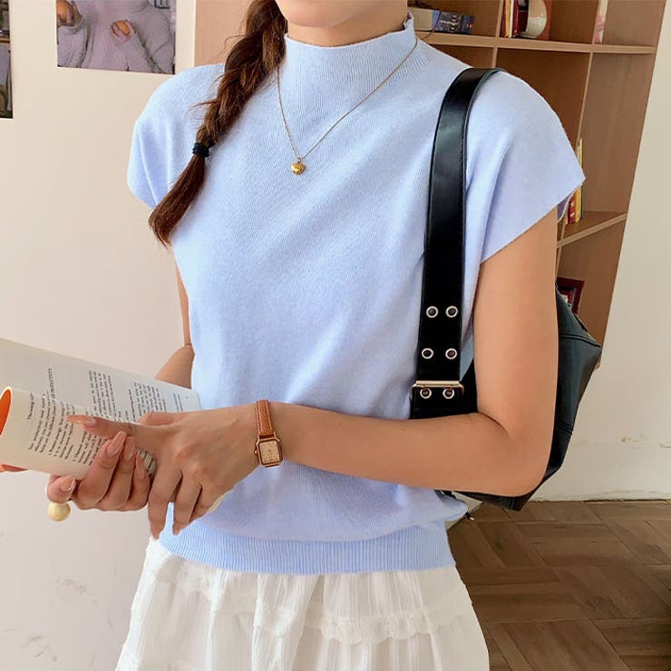 ハイネックフレンチスリーブ半袖ニット | Outfitter lab | 詳細画像31 