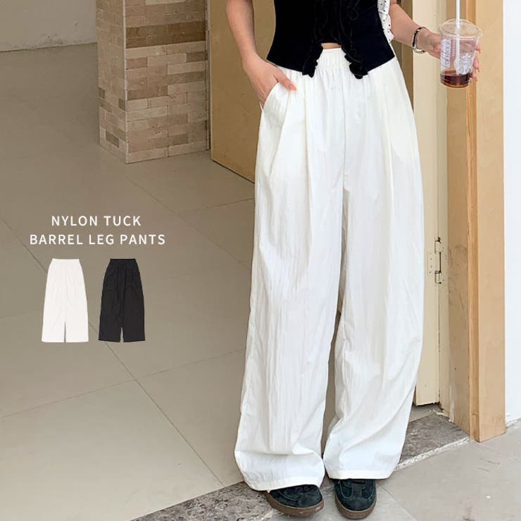 ナイロンタックバレルレッグパンツ | Outfitter lab | 詳細画像1 