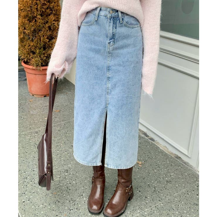 ライトブルー | ハイウエストデニムロングスカート | Outfitter lab