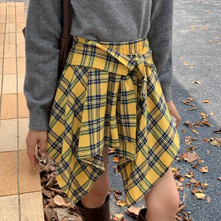 ヴィンテージチェック柄アシンメトリースカート | Outfitter lab | 詳細画像16 