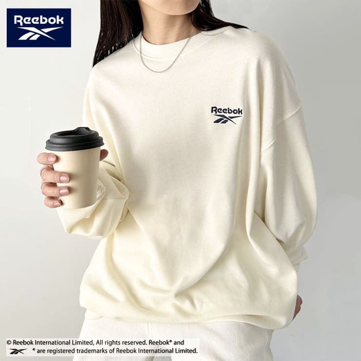 【VETEMENTS】オーバルロゴクロップドクルーネックスウェット Reebok（リーボック）/ワンポイント 刺繍 クルーネック