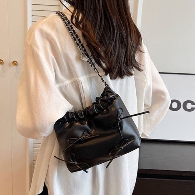 メニーリボンPUチェーンショルダーバッグ | Outfitter lab | 詳細画像17 