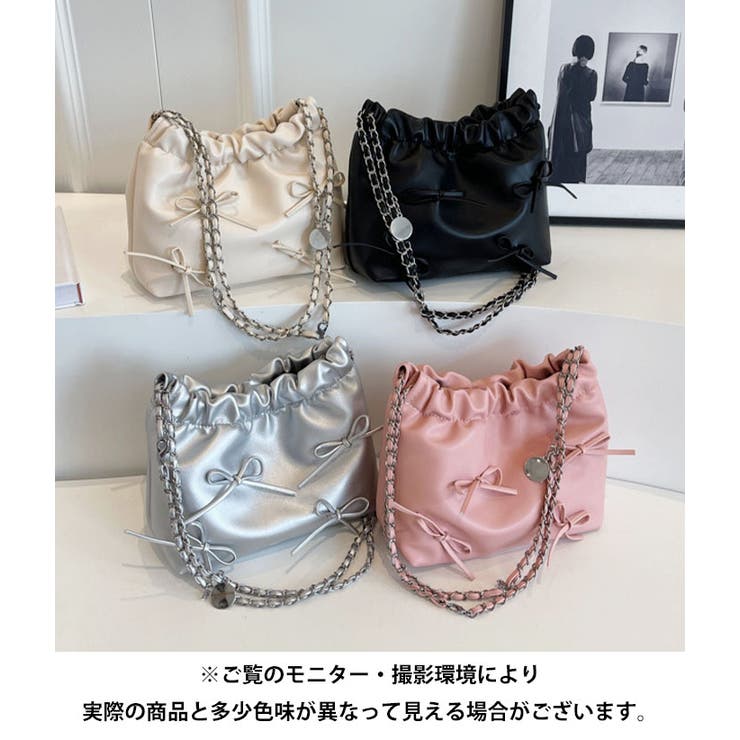 適切な価格 メニーリボンPUチェーンショルダーバッグ[品番：OUTW0000048 バッグ