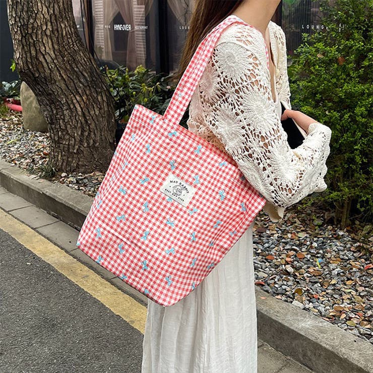 floess floss Flöss ギンガムチェック トートバッグ セール】ギンガムチェックトートバック（トートバッグ）｜frunco