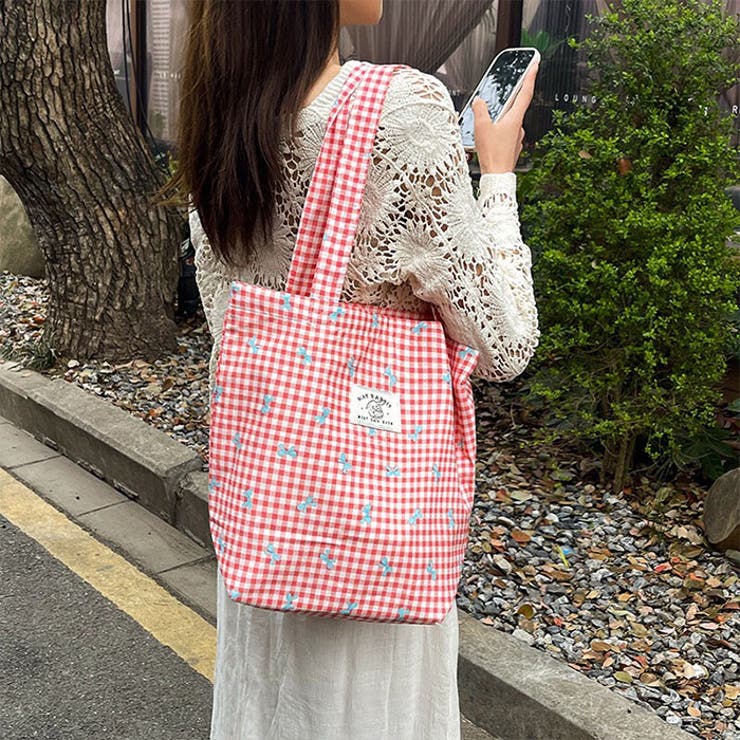 floess floss Flöss ギンガムチェック トートバッグ floess floss Flöss ギンガムチェック トートバッグ バッグ
