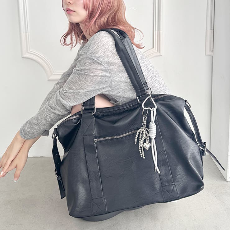 サイドベルトPUレザーボストンバッグ | Outfitter lab | 詳細画像13 