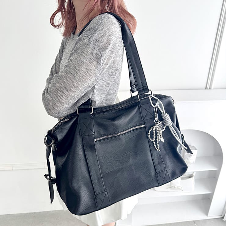 サイドベルトPUレザーボストンバッグ | Outfitter lab | 詳細画像14 