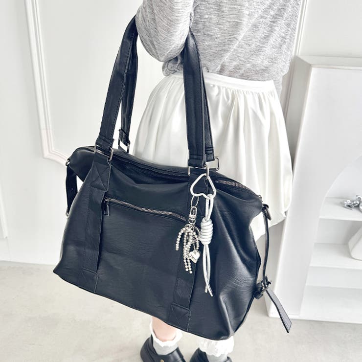 サイドベルトPUレザーボストンバッグ | Outfitter lab | 詳細画像15 